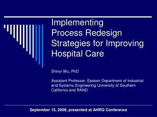 September 15, 2009, presented at AHRQ Conference