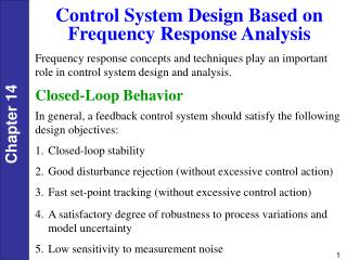 Control System Design Based on Frequency Response Analysis