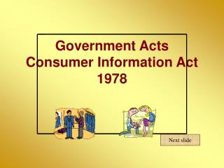 Government Acts Consumer Information Act 1978