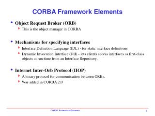 CORBA Framework Elements