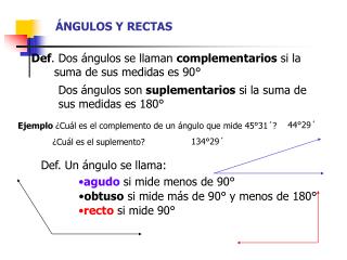 ÁNGULOS Y RECTAS