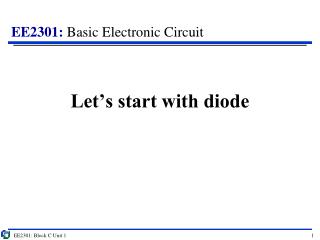 Let’s start with diode
