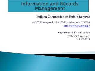 Information and Records Management