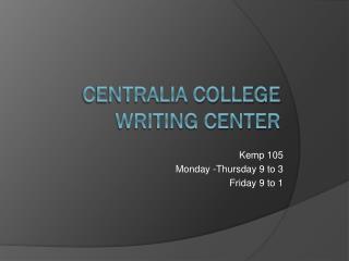 Centralia College Writing Center