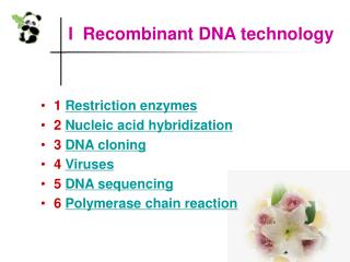 I Recombinant DNA technology
