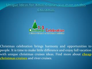 Make a Best Christmas Cruises Deals with 123christmascelebra