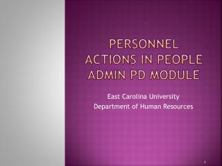 Personnel actions in People Admin PD module