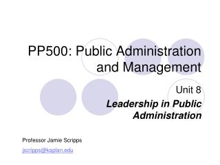 PP500: Public Administration and Management