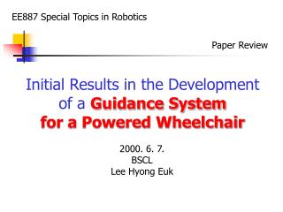 EE887 Special Topics in Robotics