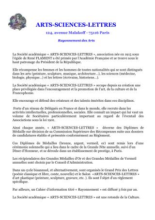 ARTS-SCIENCES-LETTRES