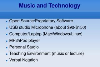 Music and Technology