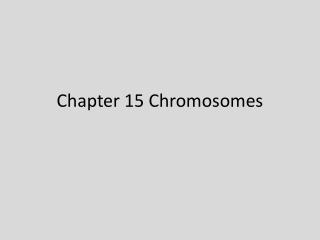 Chapter 15 Chromosomes