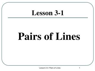 Lesson 3-1