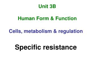 Unit 3B Human Form &amp; Function