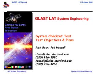 GLAST LAT System Engineering