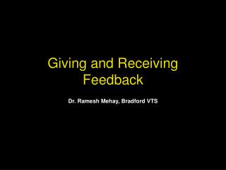 Giving and Receiving Feedback