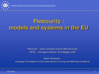 Flexicurity : models and systems in the EU