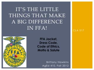 It’s the Little Things That Make a BIG Difference in FFA!