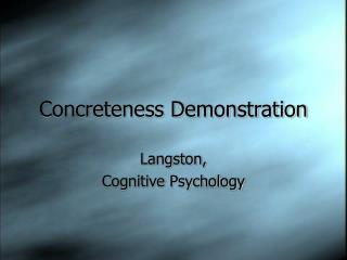 Concreteness Demonstration