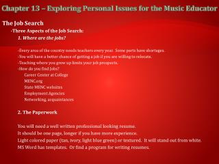 Chapter 13 – Exploring Personal Issues for the Music Educator