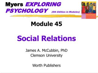 Myers EXPLORING PSYCHOLOGY (6th Edition in Modules)