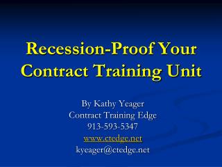 Recession-Proof Your Contract Training Unit