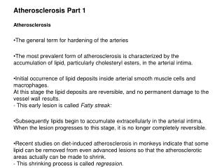 Atherosclerosis Part 1