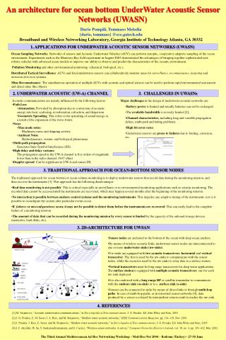 An architecture for ocean bottom UnderWater Acoustic Sensor Networks (UWASN)