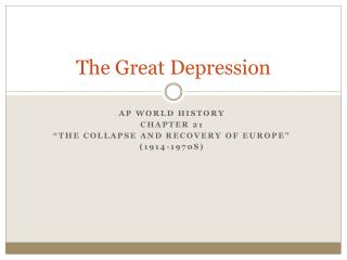 The Great Depression