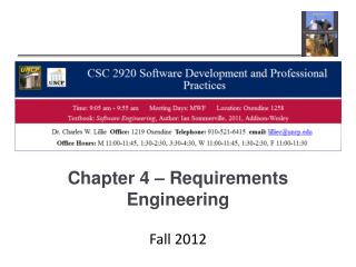 Chapter 4 – Requirements Engineering