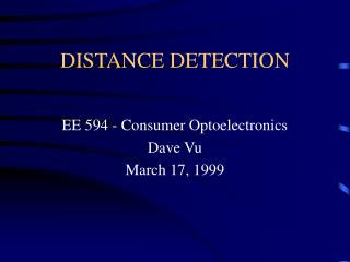 DISTANCE DETECTION