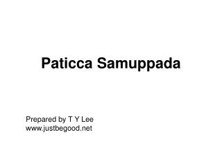 Paticca Samuppada