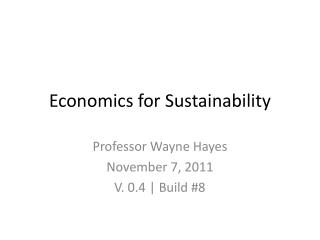 Economics for Sustainability