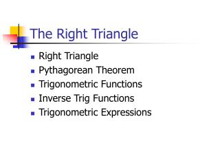 The Right Triangle
