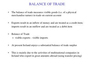 BALANCE OF TRADE