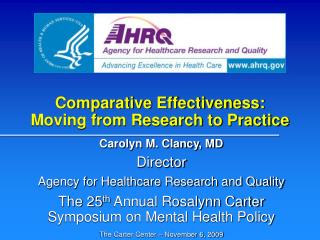 Comparative Effectiveness: Moving from Research to Practice