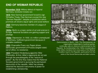 END OF WEIMAR REPUBLIC