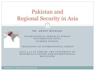 Pakistan and Regional Security in Asia