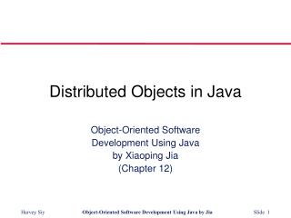 Distributed Objects in Java