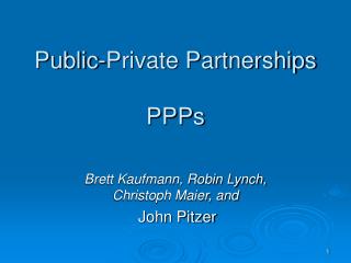 Public-Private Partnerships PPPs