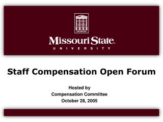Staff Compensation Open Forum