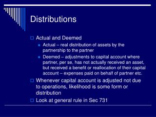 Distributions