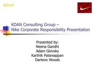KDAN Consulting Group – Nike Corporate Responsibility Presentation