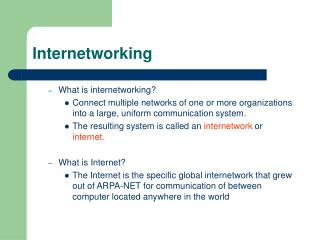 Internetworking