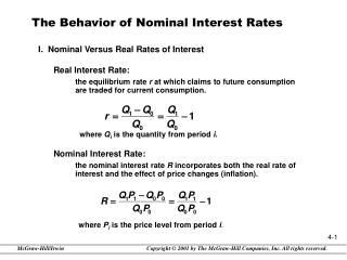 The Behavior of Nominal Interest Rates