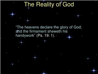 The Reality of God