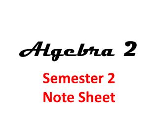 Algebra 2