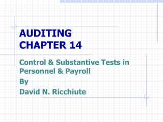 AUDITING CHAPTER 14