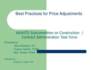 Best Practices for Price Adjustments