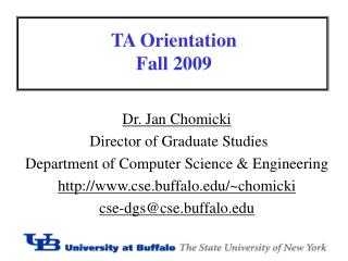TA Orientation Fall 2009